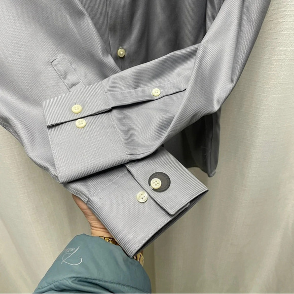 Nwt CL SLIM fit collared button down long sleeve dress shirt - Picture 5 of 11